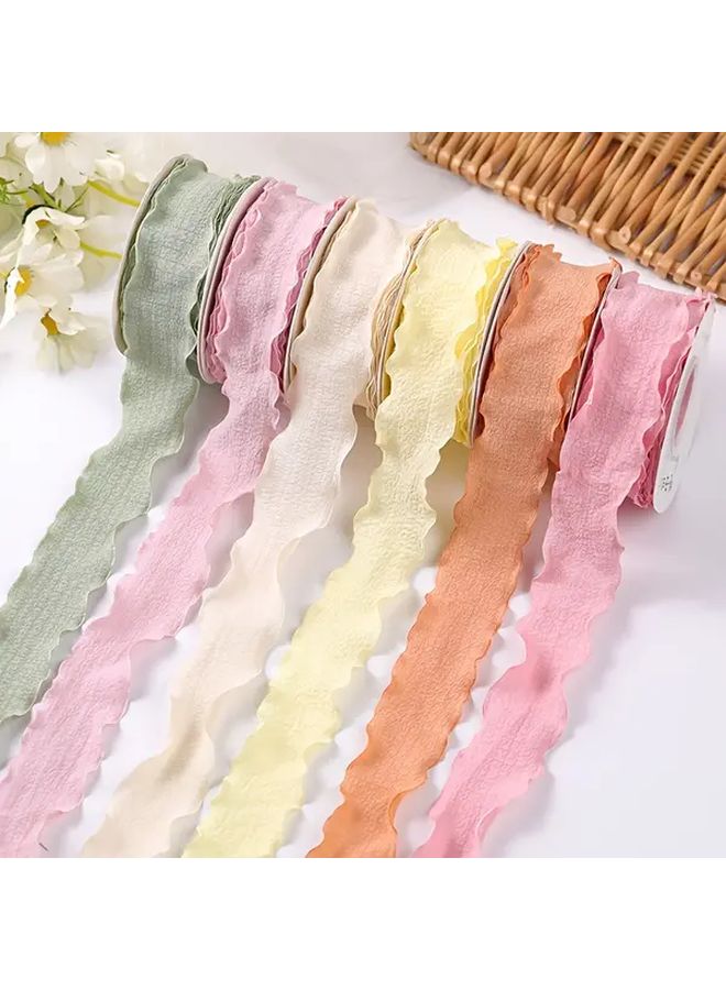 YM Color 9m باقة زهور شبكة صيد كتان مموج شريط الدانتيل زفاف عروس زخرفة مواد DIY 4 سم واسعة - Image 1