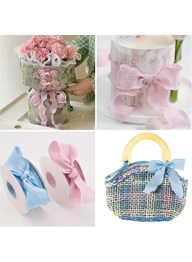 YM Color 9m باقة زهور شبكة صيد كتان مموج شريط الدانتيل زفاف عروس زخرفة مواد DIY 4 سم واسعة - Image 5