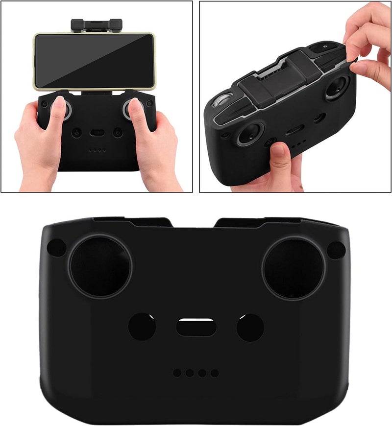 كلاراكو غطاء حماية سيليكوني ناعم لملحقات طائرة DJI Mavic Air 2 Mini 2 بدون طيار، يوفر قبضة محكمة وحماية. أسود - Image 2