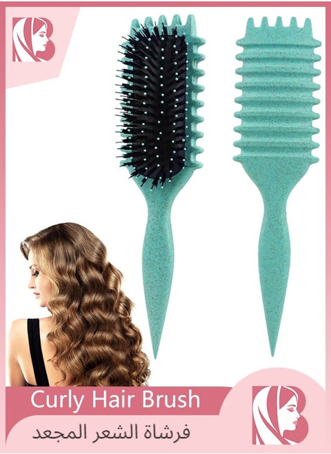 Curl Define Styling Brush,Curly Hair Brush, Wet Dry Detangler Hair Brush, The Essential Tool For Shaping And Styling Your Curls (Blue)