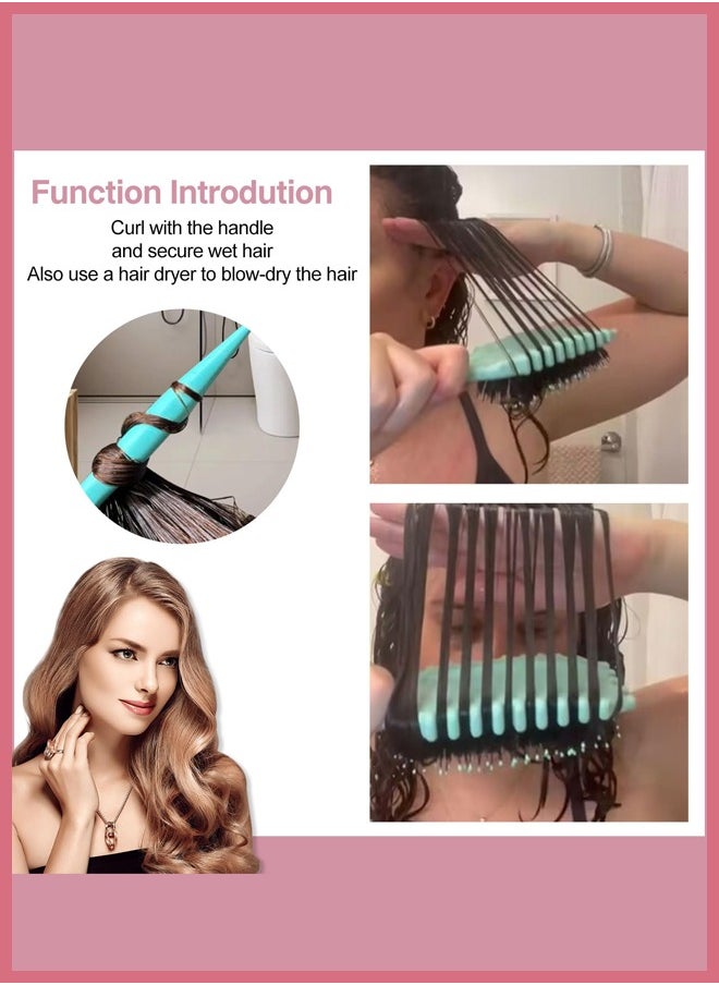 Curl Define Styling Brush,Curly Hair Brush, Wet Dry Detangler Hair Brush, The Essential Tool For Shaping And Styling Your Curls (Blue)