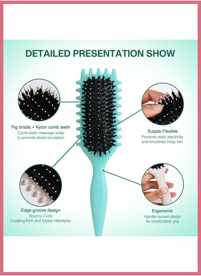 Curl Define Styling Brush,Curly Hair Brush, Wet Dry Detangler Hair Brush, The Essential Tool For Shaping And Styling Your Curls (Blue)