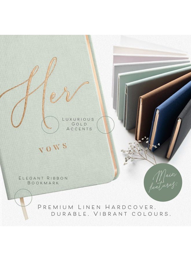 ARTESORI Vow Books His and Hers - Linen Wedding Vow Books Perfect as Bride & Groom Gifts, Wedding Registry Ideas - His & Hers Gifts Wedding Vow Book - Wedding Essentials & Accessories [Mint & Sage] - Image 4
