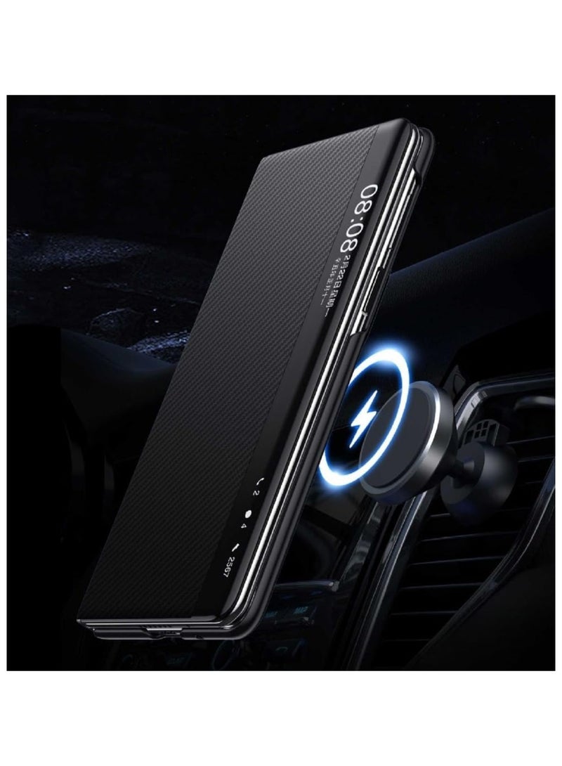 General Carbon fiber leather case compatible with Huawei Mate X6, magnetic clamshell smart phone case 360-degree cover shell skin anti-collision armor for Mate X6  - Image 4