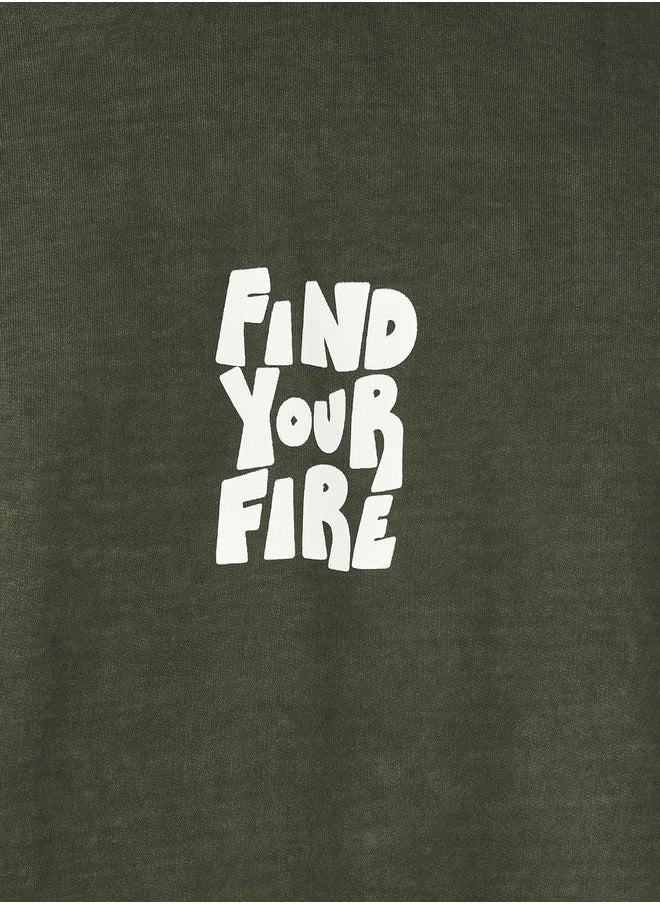 Styli - Acid Washed Front Slogan Oversized Hoodie - Image 1