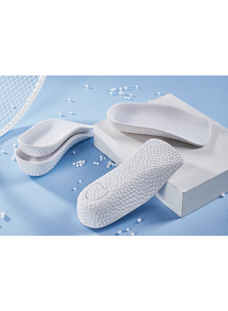 1 Pair Inner Height Increasing Insole,1.5/2.5/3.5cm Heel Lift Foot Pads Invisible Hidden Soft Heel Cushion Inserts Insoles,Breathable Sports Shock Absorption Half Cushion Insoles for Men Women, White - Image 2
