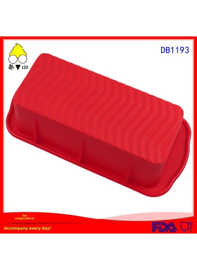 Generic - Than Rectangular Silicone Soap Mold Cake Mold Toast Mold Rectangular Shufulei Mold Diy Home Egg-Specifications:red - Image 1