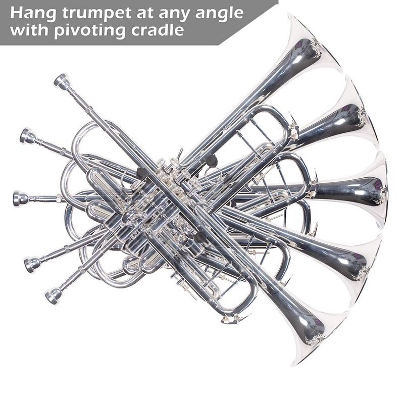 String Swing Horizontal Wall Mount Trumpet Holder - Stand for All Trumpets Including Piccolo and Pocket - Musical Instruments Safe Without Hard Cases - Made in USA - Image 3