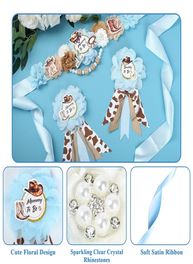INSYOHO Western Baby Shower Decorations - Adjustable Western A Little Cowboy is On the Way Theme Maternity Belt with Cowboy Baby Shower Decorations, Gender Reveal Party Supplies for Mom to Be - Image 4
