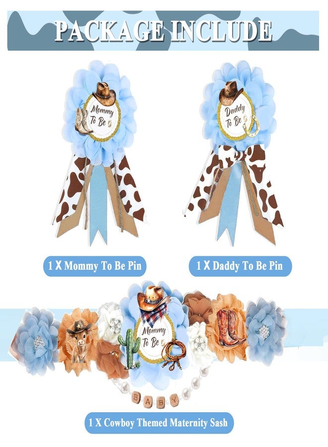 INSYOHO Western Baby Shower Decorations - Adjustable Western A Little Cowboy is On the Way Theme Maternity Belt with Cowboy Baby Shower Decorations, Gender Reveal Party Supplies for Mom to Be - Image 2