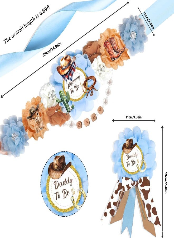 INSYOHO Western Baby Shower Decorations - Adjustable Western A Little Cowboy is On the Way Theme Maternity Belt with Cowboy Baby Shower Decorations, Gender Reveal Party Supplies for Mom to Be - Image 3