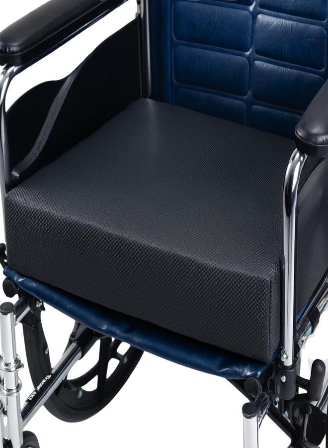 Secure Safety Solutions Secure Wheelchair Wedge Seat Cushion 18" x 16" x 4" - High-Density Foam Anti-Slip Cushion with Safety Strap for Proper Positioning, Pressure Relief & Comfort - Liquid-Resistant Vinyl Cover - - Image 2