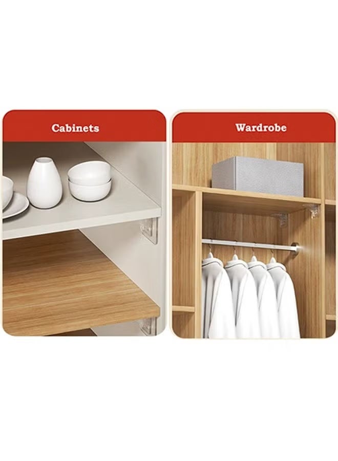 8قطع كبيرة من رف الخزانة ذاتي اللصق يدعم طبقة لاصقة غير مميزة وحامل لوحة أوتاد رف شفافة خالية من الثقب للأرفف وحاملات رفوف خزانة الكتب وأثاث الخزانة 7 × 7 سم - Image 4