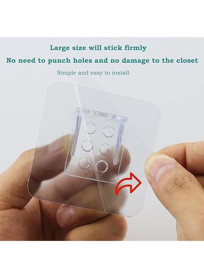 8قطع كبيرة من رف الخزانة ذاتي اللصق يدعم طبقة لاصقة غير مميزة وحامل لوحة أوتاد رف شفافة خالية من الثقب للأرفف وحاملات رفوف خزانة الكتب وأثاث الخزانة 7 × 7 سم - Image 5