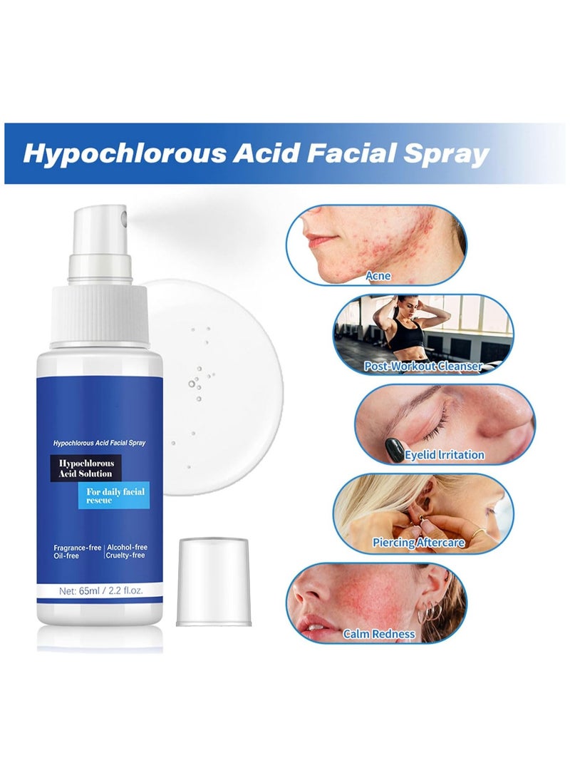lakerain Hypochlorous Acid Spray for Face and Skin, Non-Irritating Hypochlorous Acid Spray & Eyelid Cleanser Solution to Remove Oil & Debris, Acne, Piercing Aftercare, Calm Redness, 2.2 fl oz - Image 4