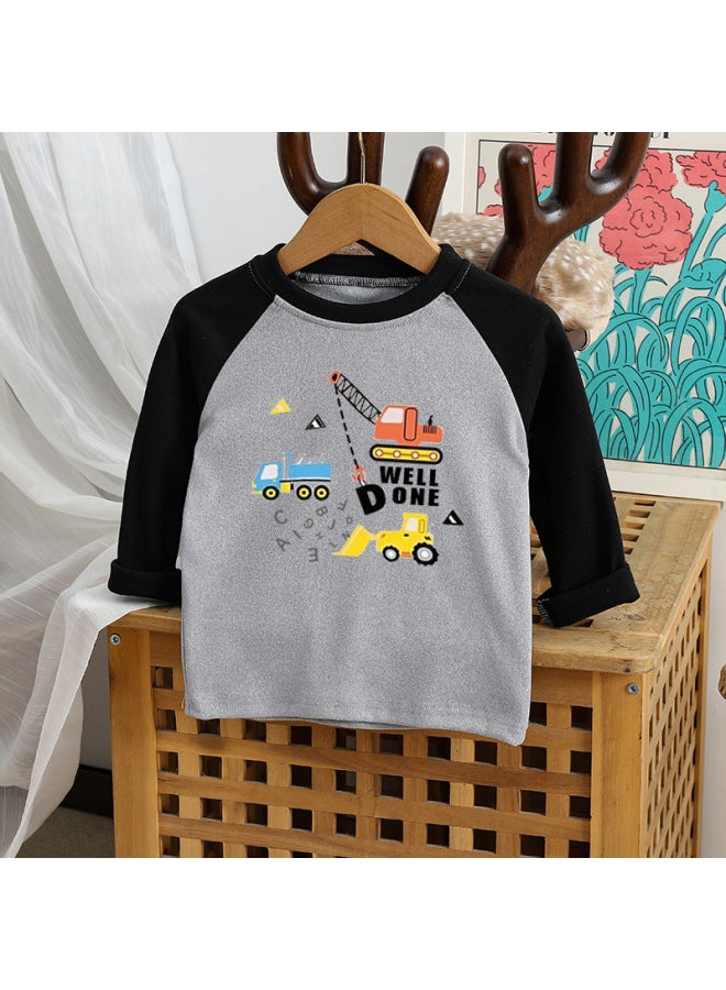 Children's Base Shirt Round Neck Long Sleeve T-shirt For Boys And Girls Western Style Baby Korean Autumn Top Base Clothes Children's Clothing