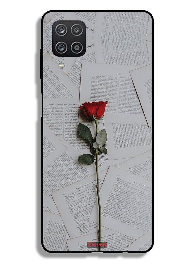 Tolwak Samsung Galaxy M12 Protective Case Cover Rose On Papers - Image 1