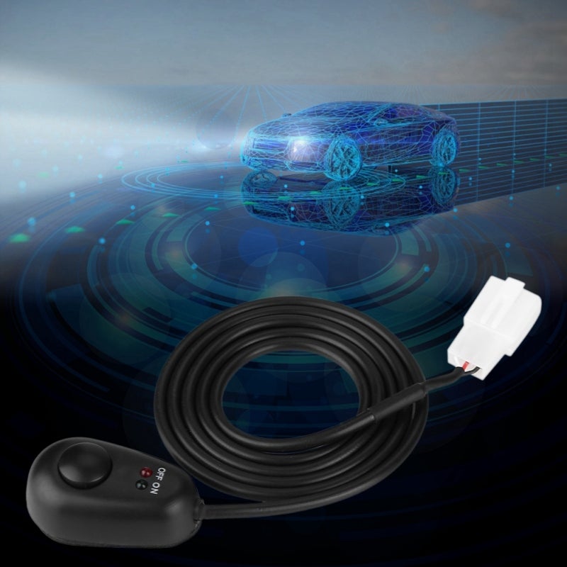 Water Drop Switch 12V 3-Prong 2.5 Ft Pigtail Waterdrop Shape Push Button - Red Green LED Indicator On Off Switch for Fog Lamp Daytime Running Work Light Setup - Image 1