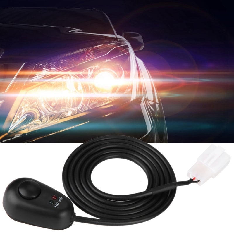 Water Drop Switch 12V 3-Prong 2.5 Ft Pigtail Waterdrop Shape Push Button - Red Green LED Indicator On Off Switch for Fog Lamp Daytime Running Work Light Setup - Image 5