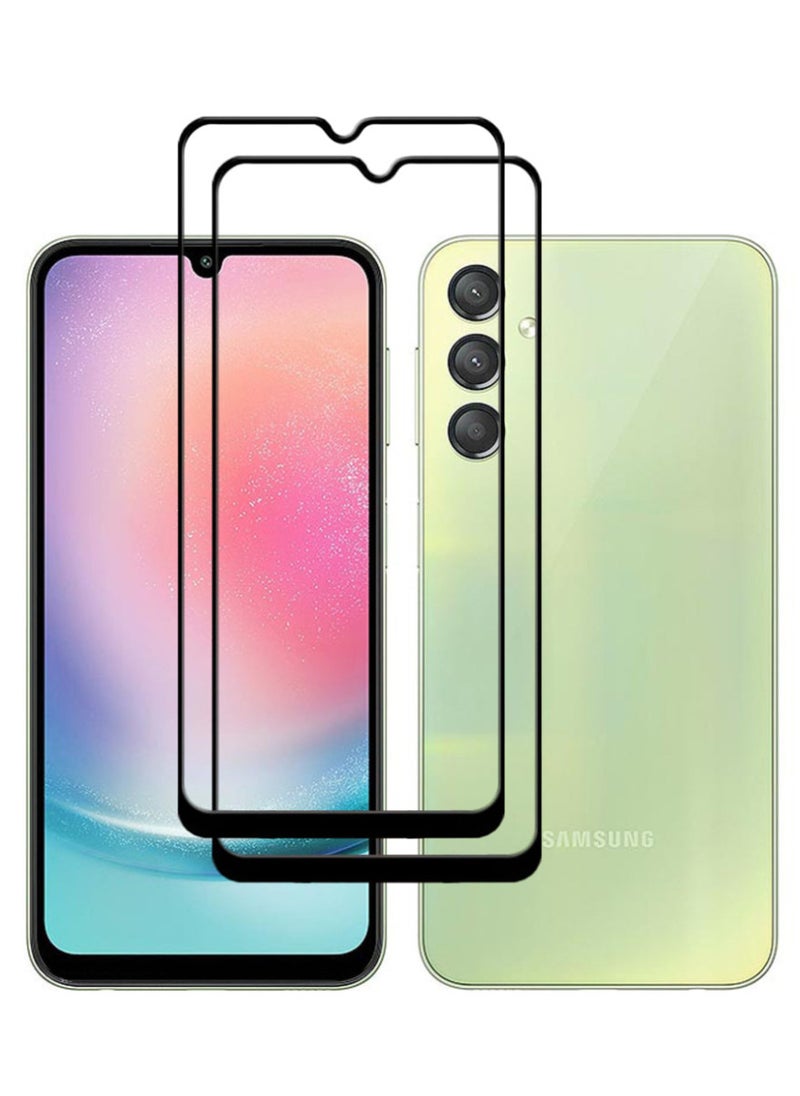 ACLIX 2 Pieces Antistatic ESD Dustproof Premium Quality High Definition Tempered Glass Screen Protector Designed For Samsung Galaxy A24 4G - Image 1