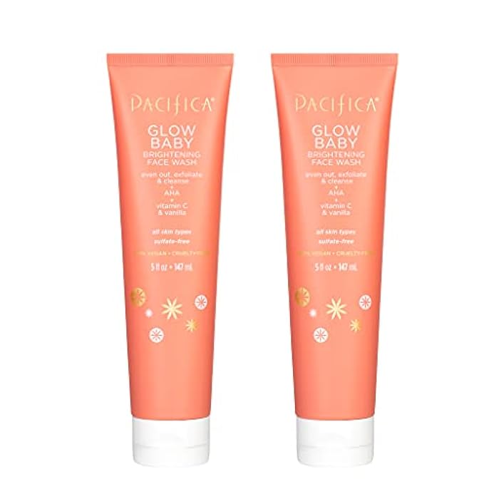 Pacifica Beauty Glow Baby Brightening Face Wash Set, Skincare, Face Cleanser, Exfoliator, AHA, Even Skin Tone, VItamin C, Vanilla, Sulfate and Paraben Free, Vegan, 5 fl oz Each (Set of 2) - Image 1