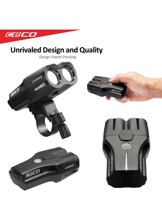 CECO Usa: 1700 Lumen Usb Rechargeable Bike Light Tough & Durable Ip67 Waterproof & Fl1 Impact Resistant Super Bright F1700 Bicycle Headlight For Commuters Road Cyclists & Mountain Bikers - Image 5