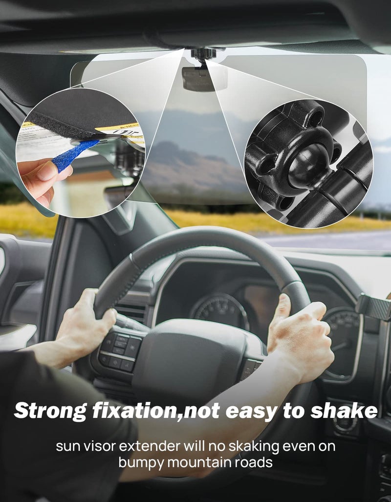 JOYTUTUS Sun Visor for Pickup Truck, Polarized Sun Visor Extender for Truck, Universal UV400 Car Visor Extension Anti-Glare Easy to Install, Protect from Glare/UV Ray/Stray Light - Image 3