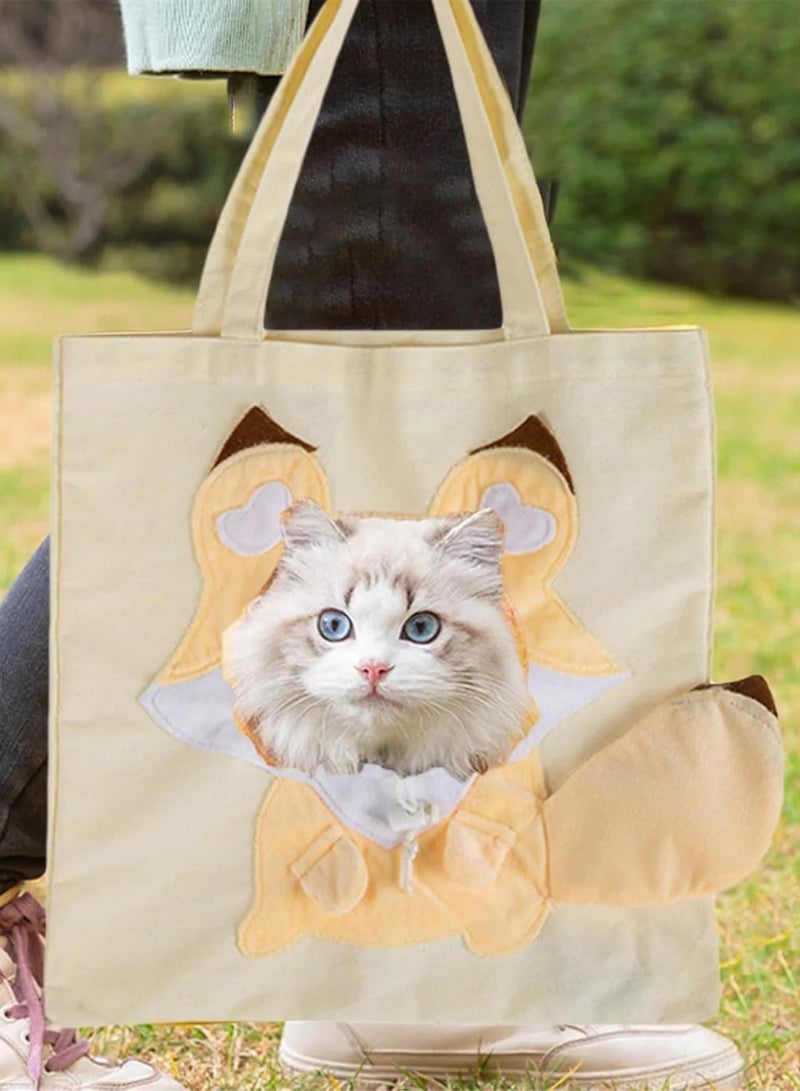 GGOOT # Pet Bag Large Opening Breathable Large Canvas Panda Shape Pet Cat Travel Bag Outdoor Products Convenient For Cat Lovers To Bring - Image 1