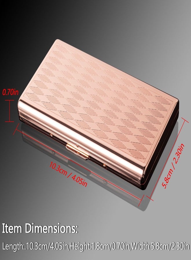 Goshentech Retro Metal Lozenge Space Pattern case,14 Capacity,Metal Plated Rose Gold,Double-Sided,Bank Card case, Cash Box(100mm King Size) (Rose Gold) - Image 2