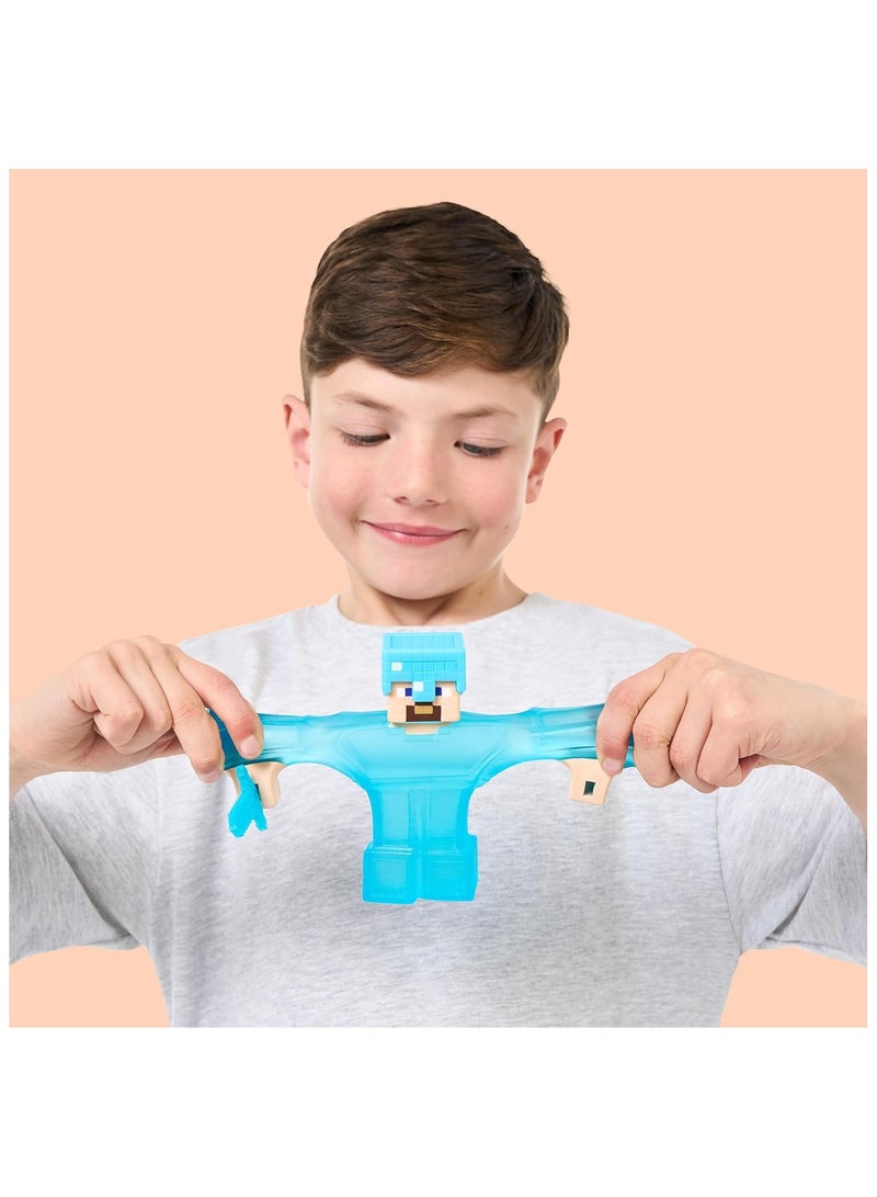 GOO JIT ZU Minecraft Hero Pack Steve Figure | Stretchable & Squishy Goo-Filled Toy | Durable & Engaging Play | Stretches 3X Size | Perfect for Collectors - Image 4