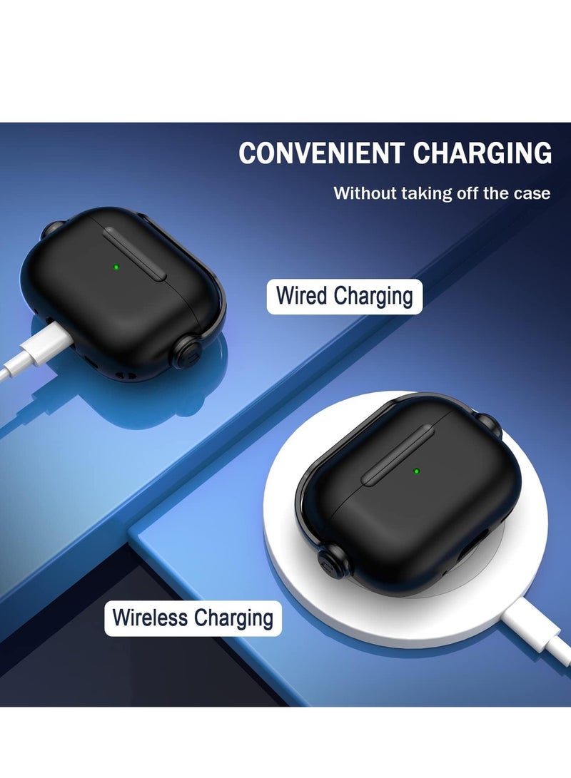 AirPods 3 Case Cover for Women Men, Unique Musician Headset Design, PC Material Protective Case with Keychain Compatible with Airpods 3rd Generation 2021 Black - Image 4