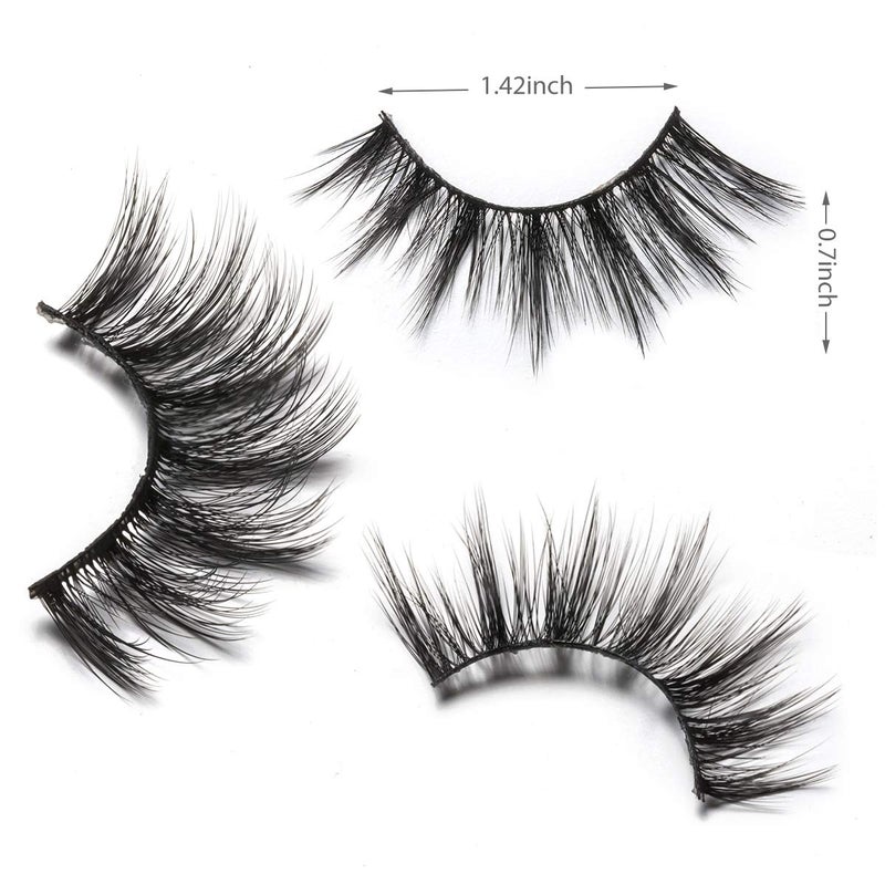 DYSILK Eyelashes Mink Lashes Fluffy- Cat Eye Lashes 3 Pairs 6D Mink Lashes Wispy Eyelashes Lashes That Look Like Extensions Lashes Set Reusable Lashes Pack Eye Lashes |001-0.7 inch - Image 3