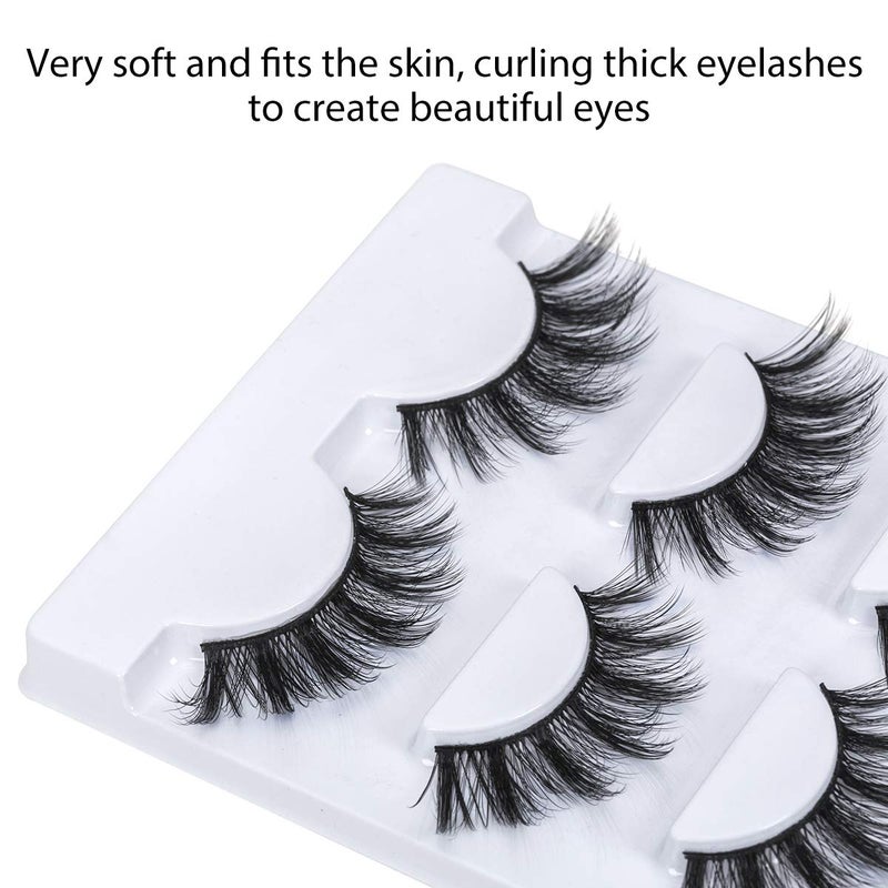 DYSILK Eyelashes Mink Lashes Fluffy- Cat Eye Lashes 3 Pairs 6D Mink Lashes Wispy Eyelashes Lashes That Look Like Extensions Lashes Set Reusable Lashes Pack Eye Lashes |001-0.7 inch - Image 2