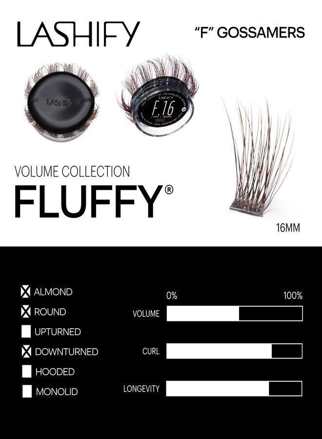 Lashify Fluffy 16mm Gossamer DIY Eyelash Extensions Refill, Truffle Color, Easy False Lashes To Add Fullness and Dimension - Image 3