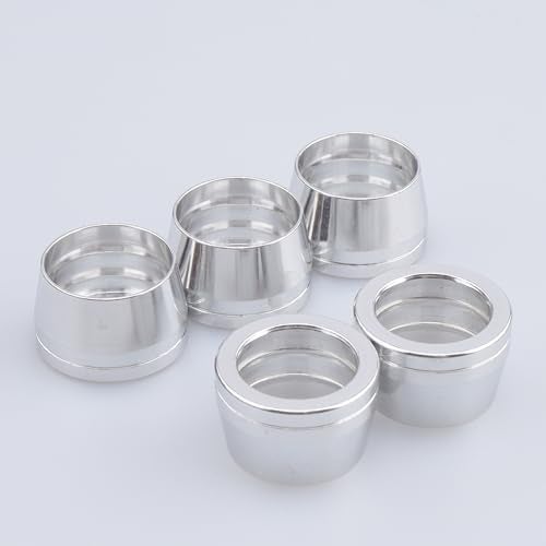 AC PERFORMANCE Silver Aluminum 6 AN Olive Inserts fit for AN6 PTFE Teflon Fuel Line Hose End Fitting Pack of 5 - Image 1