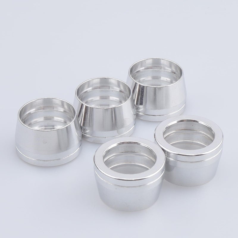 AC PERFORMANCE Silver Aluminum 6 AN Olive Inserts fit for AN6 PTFE Teflon Fuel Line Hose End Fitting Pack of 5 - Image 2