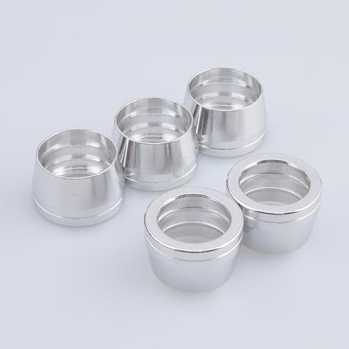 AC PERFORMANCE Silver Aluminum 6 AN Olive Inserts fit for AN6 PTFE Teflon Fuel Line Hose End Fitting Pack of 5 - Image 3
