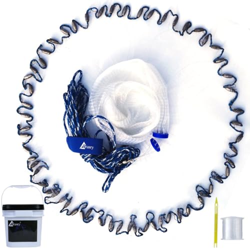 Drasry 38 Saltwater Fishing Cast Net for Bait Trap with Heavy Lead Sinkers Fish Throw Net Size 3ft4ft5ft6ft7ft8ft9ft Radius Freshwater Mono Lines Cast Net 4FT 120cm Radius - Image 1