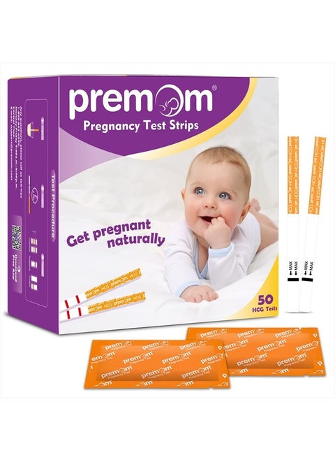 Pregnancy Test Strips - Early Detection Pregnancy Test Kit Powered by Premom Ovulation Predictor APP (50 Count)