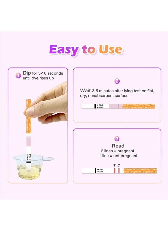 Pregnancy Test Strips - Early Detection Pregnancy Test Kit Powered by Premom Ovulation Predictor APP (50 Count)