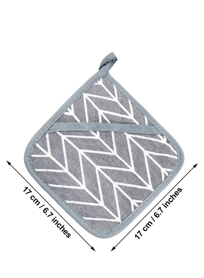 SYOSI Pot Holders with Pocket for Kitchen Heat Resistant Potholders Large Cotton Square Oven Mitts Set,4 Pieces - Image 2