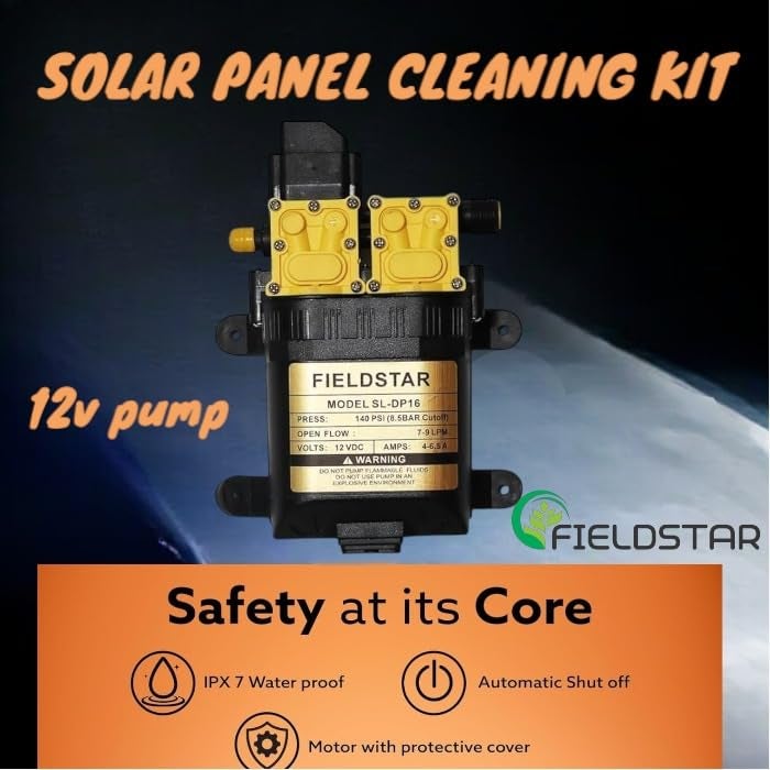 Fieldstar Solar Panel Cleaning Washing Kit | 12v High-Pressure Pump For Professional Cleaning - Image 4