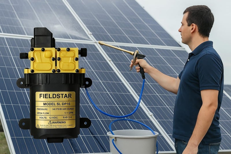 Fieldstar Solar Panel Cleaning Washing Kit | 12v High-Pressure Pump For Professional Cleaning - Image 2