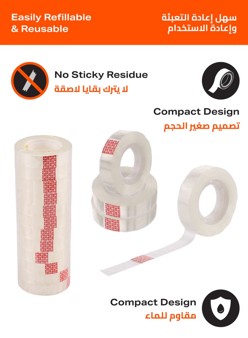 لوازم طقم تيب شفاف 1.2 سم * 30 متر 12 حبة - شريط لاصق شفاف سهل الاستخدام، يلتصق بقوة، ويوفر وضوحًا عاليًا - مناسب للاستخدام في المكتب، والمدرسة، والمنزل، والأشغال اليدوية، وتغليف الهدايا. - Image 3