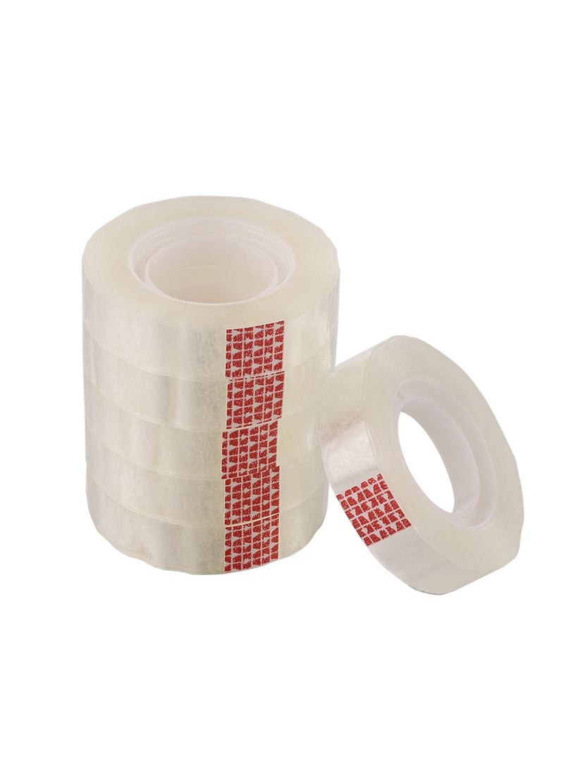 لوازم طقم تيب شفاف 1.2 سم * 30 متر 12 حبة - شريط لاصق شفاف سهل الاستخدام، يلتصق بقوة، ويوفر وضوحًا عاليًا - مناسب للاستخدام في المكتب، والمدرسة، والمنزل، والأشغال اليدوية، وتغليف الهدايا. - Image 1