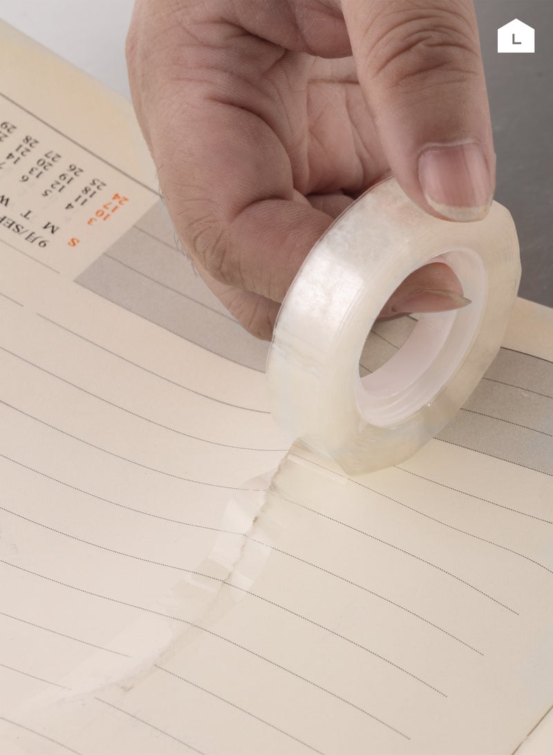 لوازم طقم تيب شفاف 1.2 سم * 30 متر 12 حبة - شريط لاصق شفاف سهل الاستخدام، يلتصق بقوة، ويوفر وضوحًا عاليًا - مناسب للاستخدام في المكتب، والمدرسة، والمنزل، والأشغال اليدوية، وتغليف الهدايا. - Image 5
