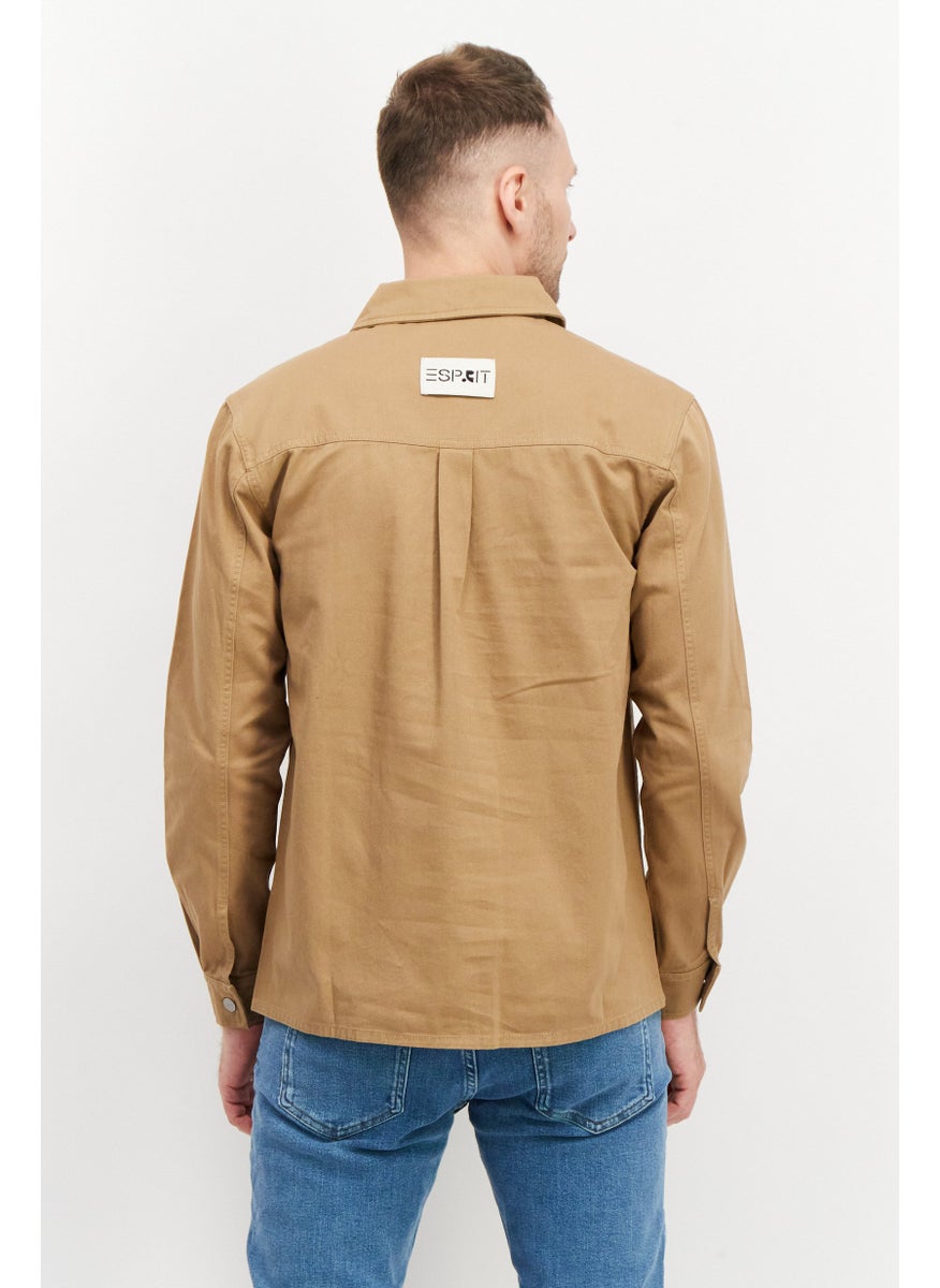 Esprit x Rest and Recreation - Men Textured Long Sleeve Jacket Shirts, Tan - Image 1