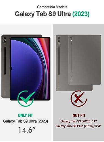 Poetic TurtleSkin Case for Samsung Galaxy Tab S10 Ultra (2024 Release) / S9 Ultra (2023 Release) 14.6 inch Case with S Pen Holder, Heavy Duty Shockproof Kids Friendly Protective Silicone Cover, Black - Image 2