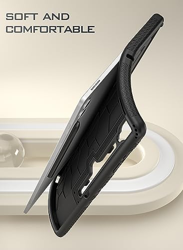 Poetic TurtleSkin Case for Samsung Galaxy Tab S10 Ultra (2024 Release) / S9 Ultra (2023 Release) 14.6 inch Case with S Pen Holder, Heavy Duty Shockproof Kids Friendly Protective Silicone Cover, Black - Image 5