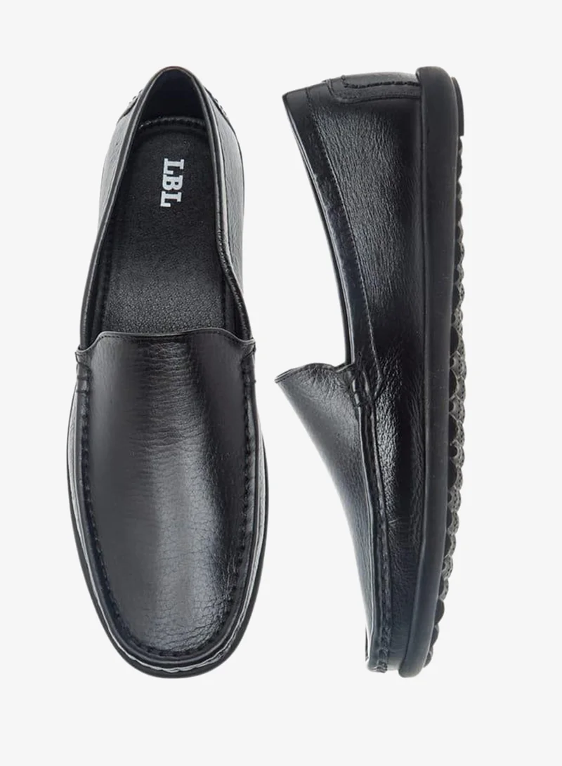 LBL by Shoexpress BLACK Textured Slip-On Moccasins for Men | Best Price UAE